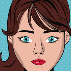 Woman pop art icon vector illustration graphic design