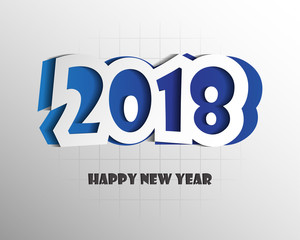 Happy new 2018 year. Greetings card. Colorful design. Vector illustration