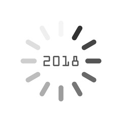 Happy new 2018 year. Greetings card. Colorful design. Vector illustration