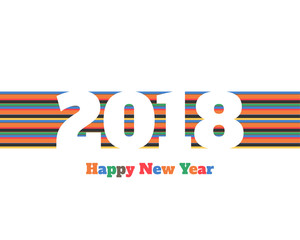 Happy new 2018 year. Greetings card. Colorful design. Vector illustration