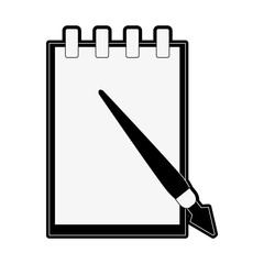 notepad with fountain pen icon image vector illustration design