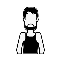 man wearing tank top and cargo shorts avatar full body icon image vector illustration design