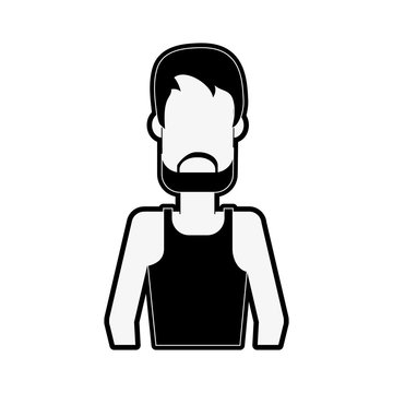 man wearing tank top and cargo shorts avatar full body icon image vector illustration design