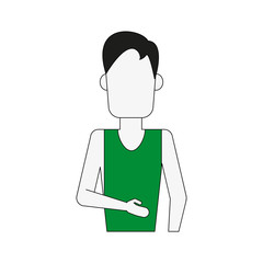 man wearing tank top and cargo shorts avatar full body icon image vector illustration design