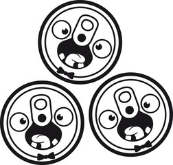 3 freunde team crew gesicht monster comic cartoon lustig horror halloween dose getränk durst glas bier krug oktoberfest trinken feiern party alkohol flasche