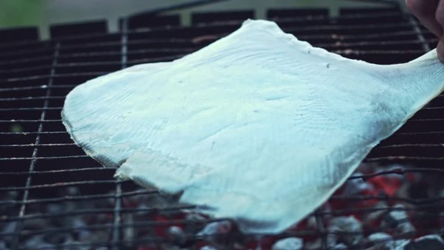 4k Grill Cooking Barbecue Fish Wing