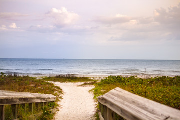 Sanibel island beach walkway path