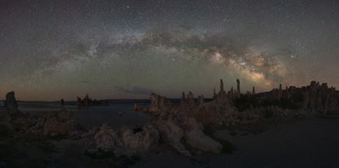 South Tufa Mono Lake Milky Way Panorama 
