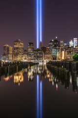 Tribute In Light Reflections at Brooklyn Pier 