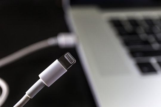 USB flash cards and thumb drive or stick Virtual memory storage with USB cable into slot  laptop computer