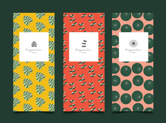 Branding Packaging leaf nature pattern background, logo banner voucher, spring summer tropical, vector illustration