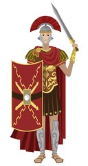 roman soldier centurion praetorian warrior with shield and sword