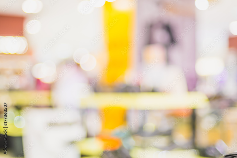 Aufkleber blur background ,shopping store background with bokeh light.