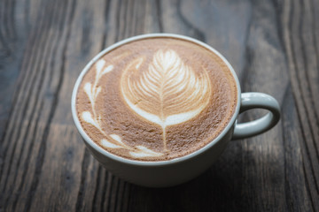 coffee cup on wooden table