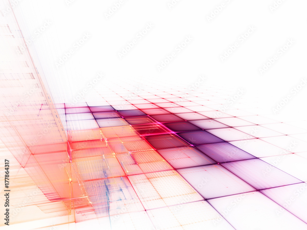 Poster abstract background. fractal graphics series. three-dimensional composition of repeating grids. info