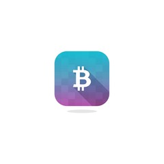 Fototapeta premium Modern Bitcoin with Long Shadow