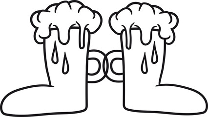 2 paar schuhe schuh form stiefel trinken flasche oktoberfest comic cartoon hut glas krug bier