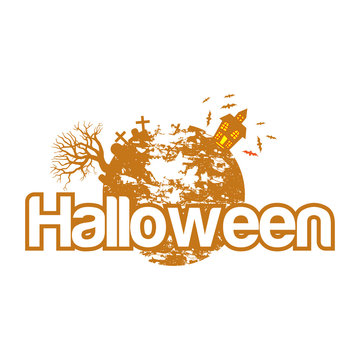 Halloween vector illustration with abstract illustrations
