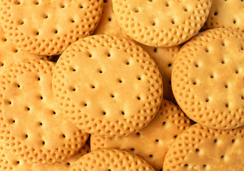 close up group of crackers background, Round crackers as background