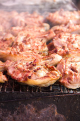 Grilling chicken wings ang legs