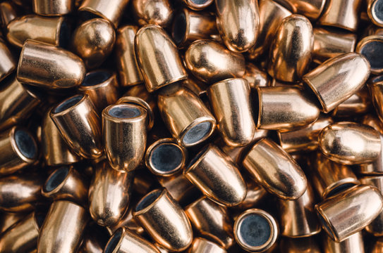 Caliber .45 bullets close up