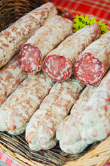 Assortment of traditional Italian salami