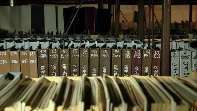 Filing of documents in the archives Department