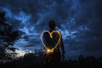 Romantic sparkling heart shape