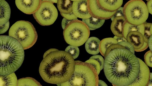 Falling KIWIS Background, Loop, 60fps, with Alpha Channel, 4k
