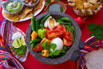 Molcajete for chile ranchera chili sauce