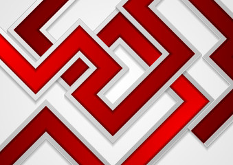 Red and grey tech abstract geometric background