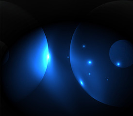 Blurred glowing circles, digital abstract background