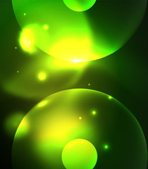 Blurred glowing circles, digital abstract background