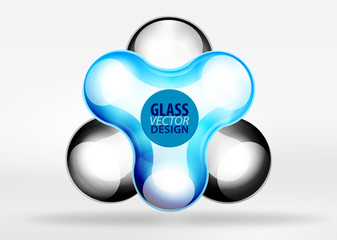 Digital techno bubble background template