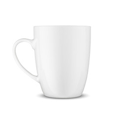 White cup isolated on white background