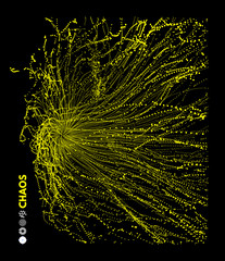 Abstract science or technology background. Array with dynamic particles. Vector illustration.