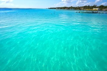 Fototapete Meergrün Laguna de Bacalar Lagoon in Mexico  © lunamarina