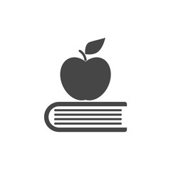 Education icon, Book with apple