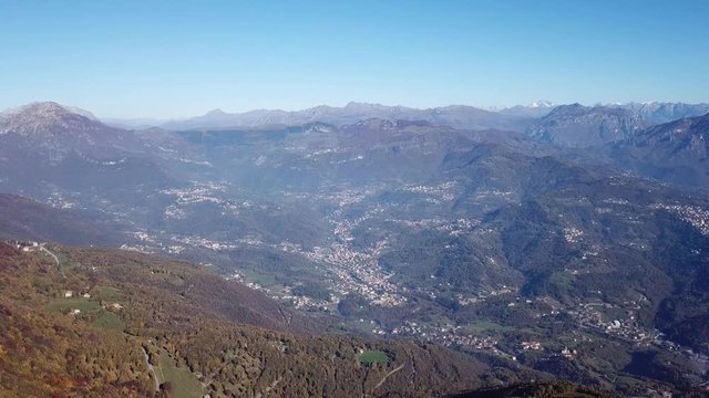 Great landscape on the Orobie Alps in fall time. Panorama from Linzone Mountain, Bergamo, Italy