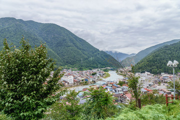 神岡城から望む神岡市街