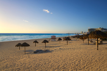 Cancun sunrise at Delfines Beach Mexico
