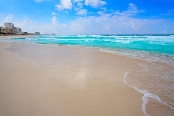 Cancun caribbean white sand beach
