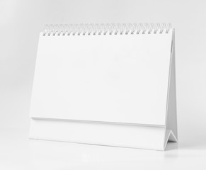 Blank paper desk spiral calendar.