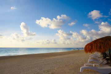 Riviera Maya sunrise beach in Mexico
