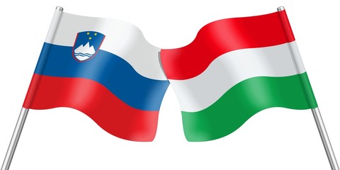 Flags. Slovenia and Hungary