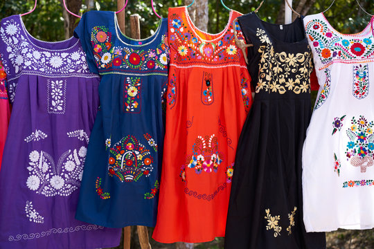 Chichen Itza Embroided Dresses Mexico