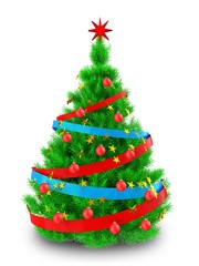 3d vibrant Christmas tree