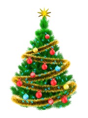 3d vibrant Christmas tree
