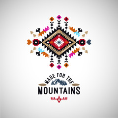 Vector colorful decorative element on native ethnic style