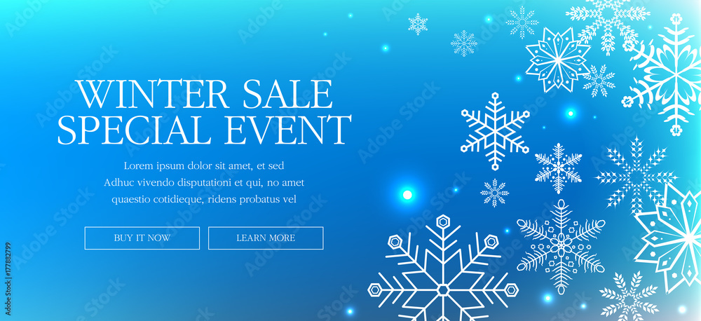 Sticker winter sale event design